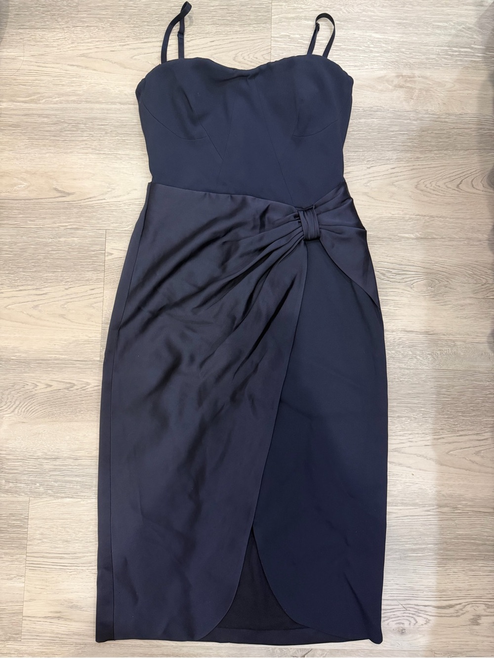 Jonathan Simkhai Navy Knot-Front Midi Dress